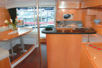 Catamaran Hinatea, inside view